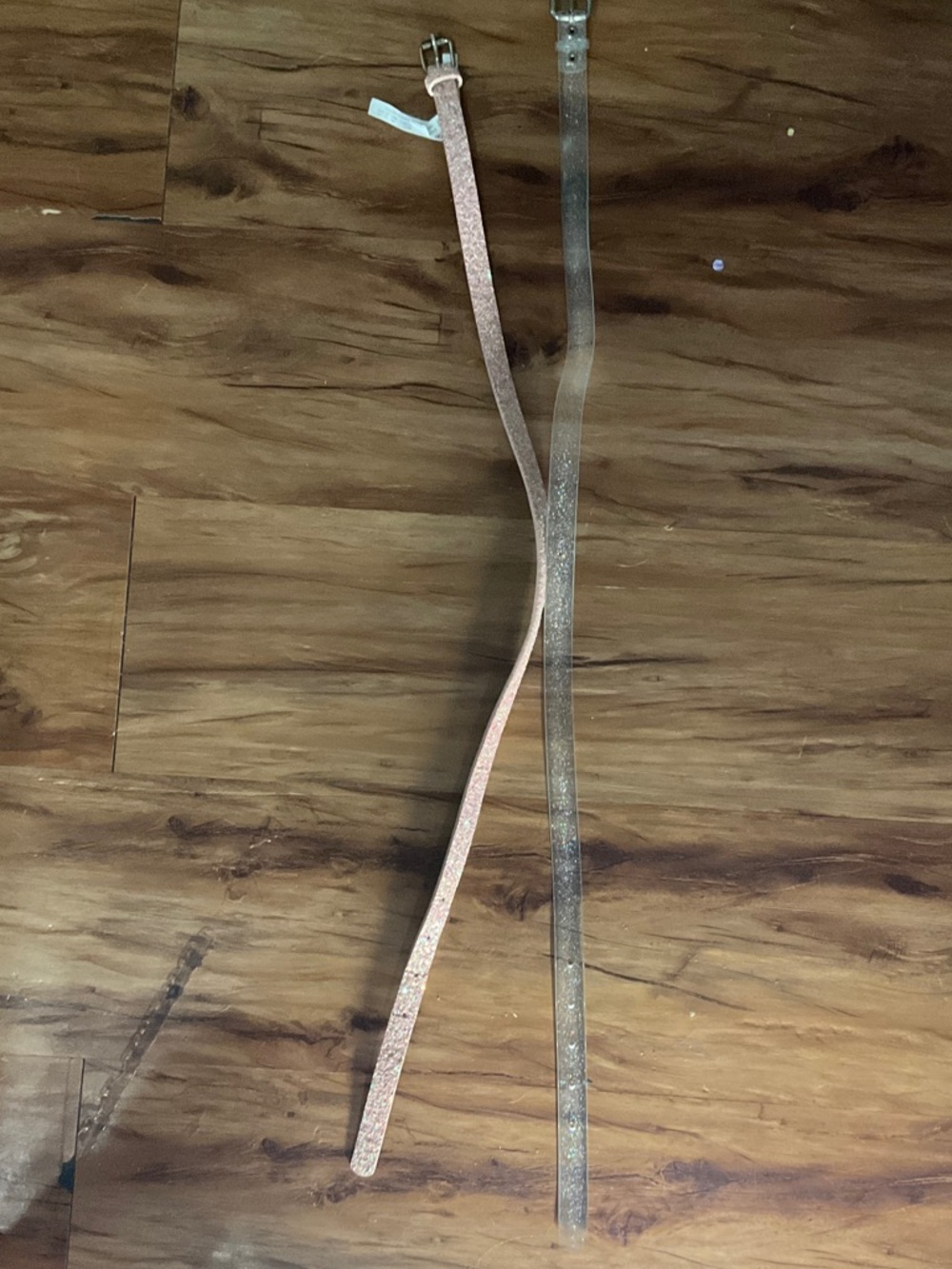 wonder nation Metallic Rose Gold and Silver Skinny Belts